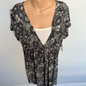 NWT Notations Black and Ivory dress size 1X